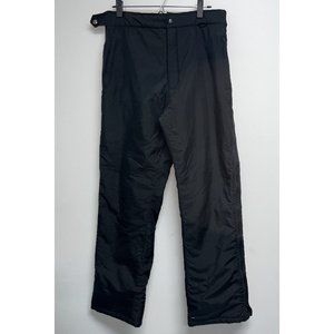 Gelande Mens Snow Ski Pants Size L Black Nylon Side Leg Zip Adjustable Waist
